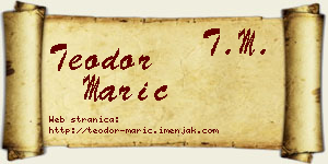 Teodor Marić vizit kartica
